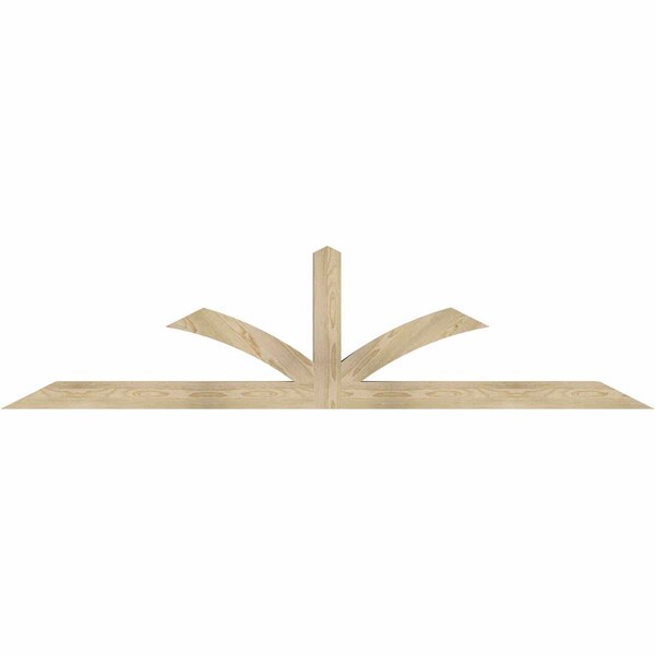 Ekena Millwork Richland Rough Sawn Timber Gable Bracket, Douglas Fir, 96"W x 24"H x 4"D x 4"F, 6/12 Pitch GBW096X24X0404RIC00RDF - main
